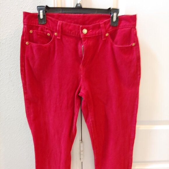 Levi's Pants Womens 29x32 Boyfriend Red Corduroy Mid Rise - Picture 2 of 4